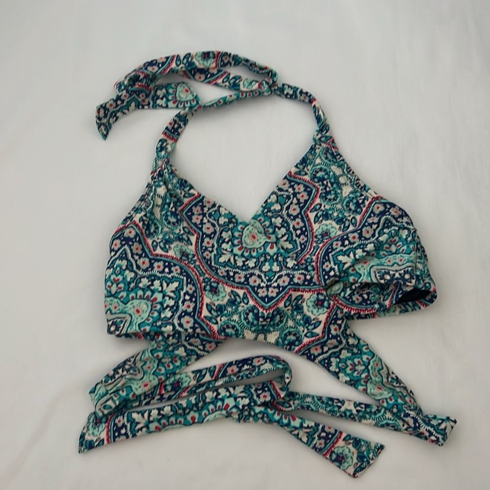 Athleta Monaco Bra Cup Wrap Wired Bikini Swim Top 34 B/C Beach Swim Paddle - Picture 4 of 8